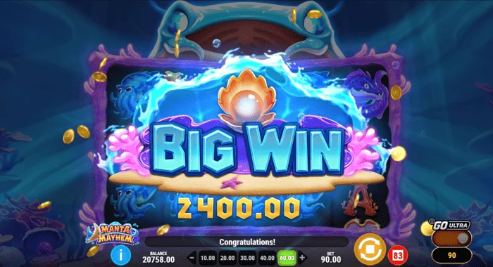 Manta Mayhem - malaking panalo sa base game