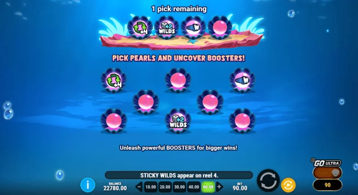 Manta Mayhem - pagpili ng mga booster bago ang Free Spins